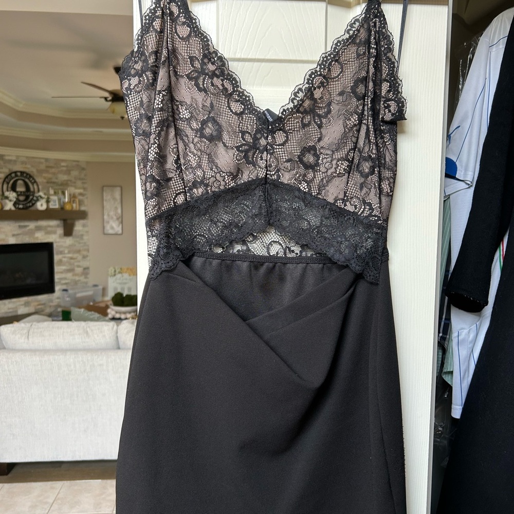 Windsor Black Lace Chemise Dress
